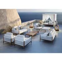 Teak Sofa with Rope, Modern Patio Furniture, Wooden Garden