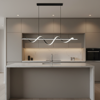 Lampu Gantung Pipa Air Panjang Gaya Nordik untuk Ruang Belajar/Kamar Tidur, Tinggi Dapat Disesuaikan, LED Dimmable, Lampu Chandelier Terlaris Terbaru