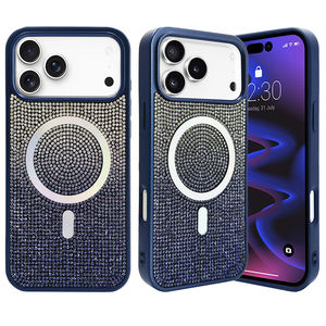Funda de Teléfono de Lujo de TPU+PC para 17ProMax, Carcasa Trasera Brillante a Prueba de Golpes, Soporte de Anillo Magnético, Diseño de Diamantes Brillantes para Mujeres y Niñas - Product Image 2