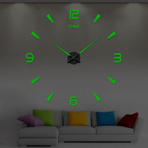 3D Luminous Wall <b>Clock</b> <b>Large</b> Size Acrylic DIY Frameless Digital <b>Clock</b> Wall Sticker Mute <b>Clock</b> for Home Office Decoration - Product Image 3