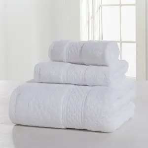 Christmas Cheap Wholesale 21S2 100% Cotton White Hand Towel Set