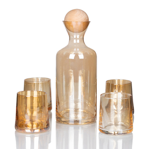 Ins Hand Blown คริสตัลแก้<span class=keywords><strong>ว</strong></span>น้ำดื่มเหยือกน้ำชุดข<span class=keywords><strong>ว</strong></span>ดน้ำพร้อมฝาปิดไม้ - Product Image 2