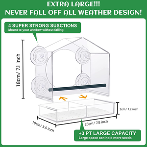 Asılı pencere Hummingbird papağan kuş su besleyici çevre dostu Modern tasarım plastik pleksiglas kuş kafesi besleyici - Product Image 4