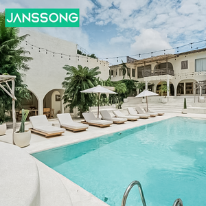 เก้าอี้พักผ่อนไม้ทนทานสำหรับสระว่ายน้ำกลางแจ้ง ชายหาด สวน โรงแรม เก้าอี้อาบแดดสำหรับเฟอร์นิเจอร์ภายนอกสวน - Product Image 5