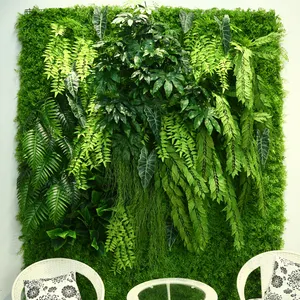 חדש מכירה לוהטת אקו ידידותי מותאם אישית מלאכותי דשא קיר צמח פנלים מקורה חיצוני ירוק מלאכותי כיסוי קיר גן