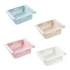 Drag-out Durable Storage Organizer Kitchen Accessories RefrigeratorFruit Drink Vegetable Basket Rack Assorted Color Food Contai
