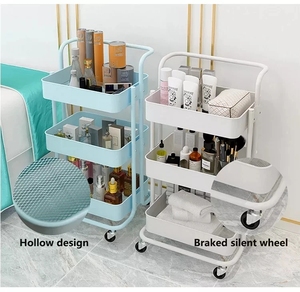 Chariot à outils pour salon de beauté Chariot à 3 niveaux Chariot Organisateur Stable Spa Cuisine Étagère de rangement amovible avec roues roulantes - Product Image 6