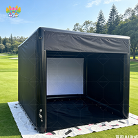 Simulateur de golf gonflable portable de haute qualité, écran gonflable imprimé UV, 10-12 pieds x 12 pieds, pour utilisation sur un terrain de mini-golf