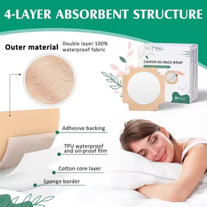 Compresa de Aceite de Ricino, 4 Capas Absorbentes, Hipoalergénica, Hidratante y Nutritiva, Certificada CE, Parche para el Cuidado de la Piel, Uso Externo - Product Image 1