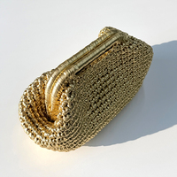 Sac à main de plage en crochet doré fait à la main, sacs de soirée, sacs à main de luxe pour femmes