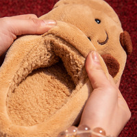 Nouveauté 2025 Pantoufles en peluche pour femmes en forme de pain - Pantoufles d'intérieur chaudes en coton pour couples