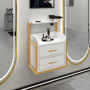 Hair Salon Stations Equipment Wall <b>Cabinet</b> Wall Mounted Salon Furniture Gold <b>Tool</b> <b>Storage</b> <b>Cabinet</b> - Product Image 5