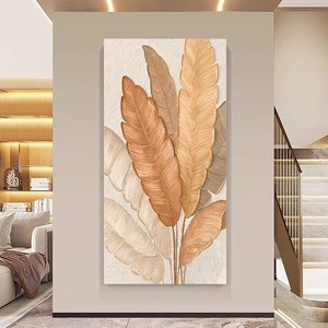 Hand Painted Oil Painting Abstract Art Textured 3D Wabi Sabi Style Wall Art For Entryway Hallway Decor <b>Frameless</b> - Product Image 3