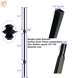 Barandillas <span class=keywords><strong>de</strong></span> Hierro Forjado Elegantes <span class=keywords><strong>de</strong></span> 1/2'*44' con Doble Collar Hueco para Escaleras <span class=keywords><strong>de</strong></span> Vestíbulo <span class=keywords><strong>de</strong></span> Hotel - Product Image 2