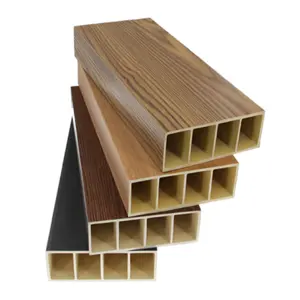 Eco-extrusion Interior PVC WPC Wall Panel Hollow Wall Cladding for Hotel Interior Timber Tube