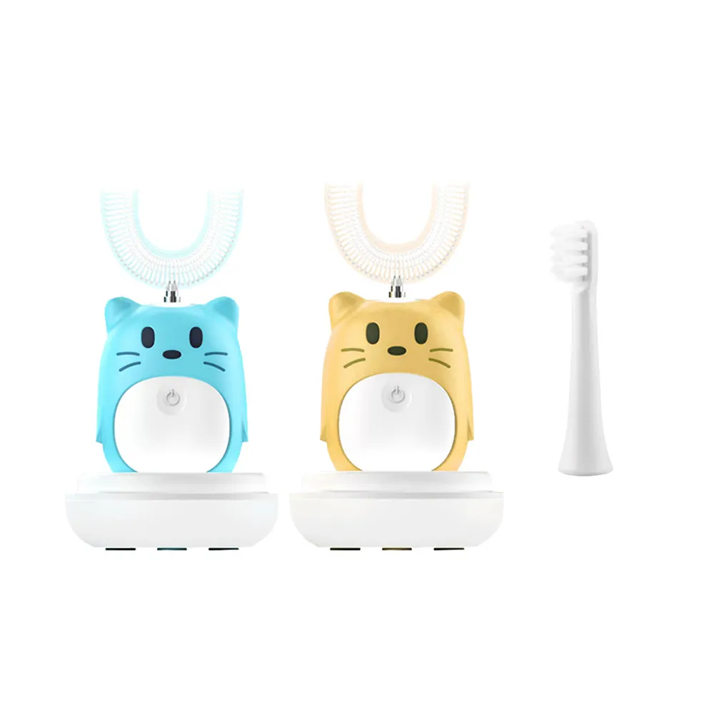 Meilleure vente 360 brosses à dents en forme de u brosse à dents électrique automatique pour enfants