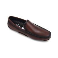 Mocassins pour hommes personnalisés en cuir violet avec fermoir équestre, chaussures de conduite décontractées d'été à enfiler, légères et respirantes avec semelle intérieure en cuir véritable
