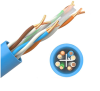 Câble réseau CAT6 fourni par l'usine, conducteur solide CCA, 4 paires, 24AWG, câble Ethernet, 305m, 1000ft, boîte enroulée, UTP