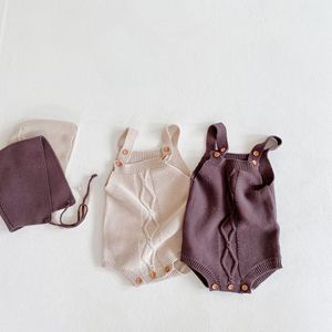 Conjunto de ropa de bebé de algodón de 4 piezas, suéter elástico, pelele con gorro, ropa de moda para niños - Product Image 5