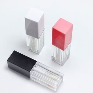 Tube de brillant à lèvres vide 5 ml avec grand applicateur, pour gloss et huile à lèvres, disponible en rose, blanc, noir, avec applicateur épais - Product Image 2