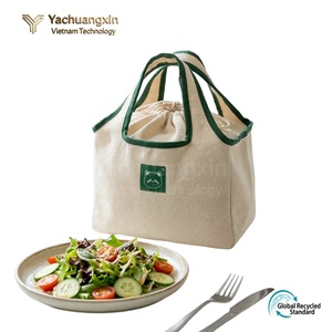 Sac à déjeuner en toile avec cordon de serrage et patch chat vert, design tendance pour adultes, pour le camping et l'usage quotidien - Product Image 6