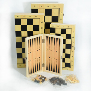 Three-in-one Wooden <b>Chess</b> Solid <b>Wood</b> <b>Set</b> Foldable Portable Competitive Parent-child Interactive Educational Toys - Product Image 4