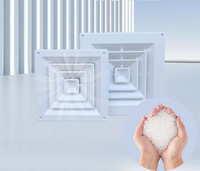 Diffuseur de plafond carré épaissi en ABS, grille d'aération 4 voies pour CVC, grille d'évacuation 350x350mm, découpe 300mm