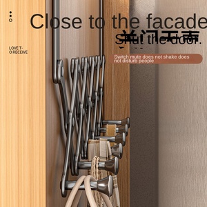 Appendiabiti Retrattile <span class=keywords><strong>in</strong></span> <span class=keywords><strong>Metallo</strong></span> <span class=keywords><strong>da</strong></span> Porta, Gancio <span class=keywords><strong>Portachiavi</strong></span> <span class=keywords><strong>in</strong></span> Acciaio Inox, Organizzatore per Cappotti, Accappatoi e Asciugamani - Product Image 4