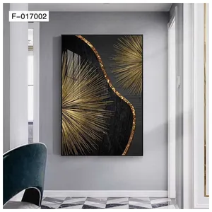 Pósteres de pintura de pared Retro abstracta círculo dorado línea dorada con arte de pared marrón para decoración del hogar pintura de lona Nórdica