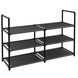 Étagère à chaussures simple, pliable, écologique et durable : Étagère de rangement intérieure multi-niveaux en métal sur pied - Product Image 1
