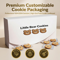 Boîte d'emballage de biscuits de Noël personnalisée en papier pour économiser de l'espace, pour les entreprises, avec impression de votre propre design