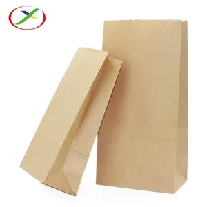 China factory supply SOS brown kraft paper bag grocery paper bag no handle with your own logo