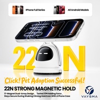 Support magnétique puissant N52 pour téléphone, robot mignon, réglable, rotatif à 360°, double ventouse détachable pour bureau/voiture/chantier