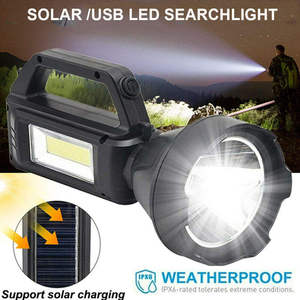 Dual <b>Light</b> Source <b>LED</b> Handheld Searchlight COB Side Flood + Main Spotlight <b>Rechargeable</b> Portable Work Lamp Anti-tip Base - Product Image 3