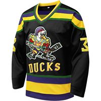 Maillot de hockey Tocament Mighty Ducks pour adulte unisexe, costume de film 33 Goldberg, en polyester, détection par aiguille