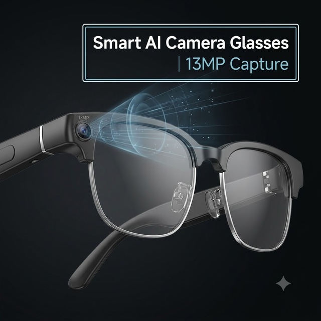 13MP Camera Smart Glasses Ag68 IP65 Photo Video AI Intelligent Translation Music Playback Voice Assistant Wearable Sunglasses