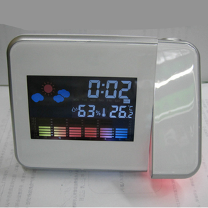 Horloge numérique d'affichage de la température intérieure et extérieure, horloge de <span class=keywords><strong>projection</strong></span>, réveil, <span class=keywords><strong>projection</strong></span> de l'heure, double réveil, électronique, ABS - Product Image 2