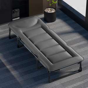 Cama de Camping Plegable Moderna para Adultos - Portátil para Uso en Playa y Sala de Estar con Estructura de Acero y Material de Cuero para un Descanso Cómodo - Product Image 2