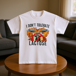 T-shirt divertente 'Non tollero la lattosio', Maglietta meme, Regalo scherzoso, Maglietta scherzosa, Magliette inadatte, Magliette stupide - Product Image 3