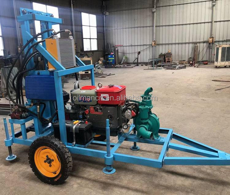 Portable Hydraulic Borehole Drilling Machine For Water Well 100m Deep