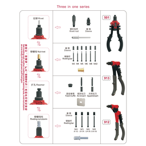 Pistolet à écrou de Rivet manuel automatique M3-M12 6 8 1/2-13 outil d'écrou de Rivet professionnel haute efficacité métrique impérial pouce US UNC <span class=keywords><strong>Riveter</strong></span> - Product Image 4