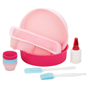 Silicone Cake Mold Set 11 Pieces Reusable Baking Tools For Children And Chocolate Molds - Product Image 4