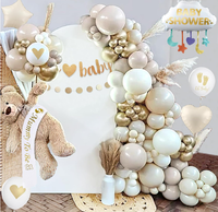 Kit d'arche de ballons en latex imprimés rétro Dauphin Étoile pour fête de révélation du sexe de bébé, Bannières OH Baby, Guirlande à pois, Écharpe décorative et Décoration de gâteau