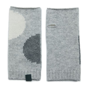Carré Fonda Jacquard Tricot Cachemire Demi Doigt Gants Unisexe Mitaines Confortable en Hiver. - Product Image 2