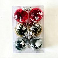 Ensemble de décorations de Noël modernes et minimalistes en plastique floqué, peintes au fil de soie, pour 2026 – Boules de Noël pour l'arbre