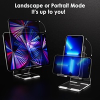 Accessoires de bureau MoKo Support de téléphone portable en acrylique transparent réglable Support universel pour tablette pour iPad 4 12.9