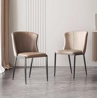 Chaises de salle à manger design minimalistes et modernes avec dossier italien doux, luxe léger pour table de restaurant