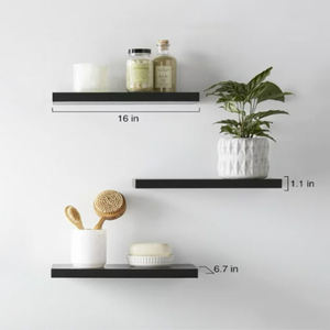 Sıcak satış yüzen duvar rafları 3 set ahşap duvara monte depolama raf duvar rafı - Product Image 6