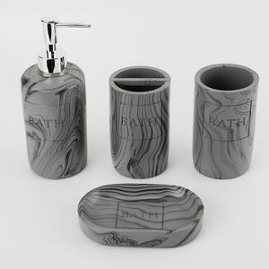 Ensemble <span class=keywords><strong>de</strong></span> <span class=keywords><strong>salle</strong></span> <span class=keywords><strong>de</strong></span> <span class=keywords><strong>bain</strong></span> <span class=keywords><strong>en</strong></span> résine nordique à vendre à l'international, flacon <span class=keywords><strong>de</strong></span> désinfectant pour les mains, motif marbré, ensemble <span class=keywords><strong>de</strong></span> quatre pièces - Product Image 4