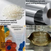 Sachet à fond carré imprimé en héliogravure, résistant à l'humidité, avec fermeture éclair, en plastique transparent givré, pour emballage de riz, litière pour chat et chien